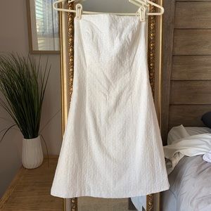White strapless vintage dress